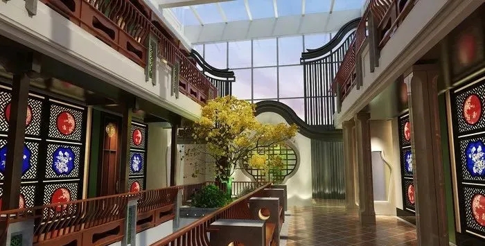 广州粤式茶楼陶陶居总店岭南元素设计